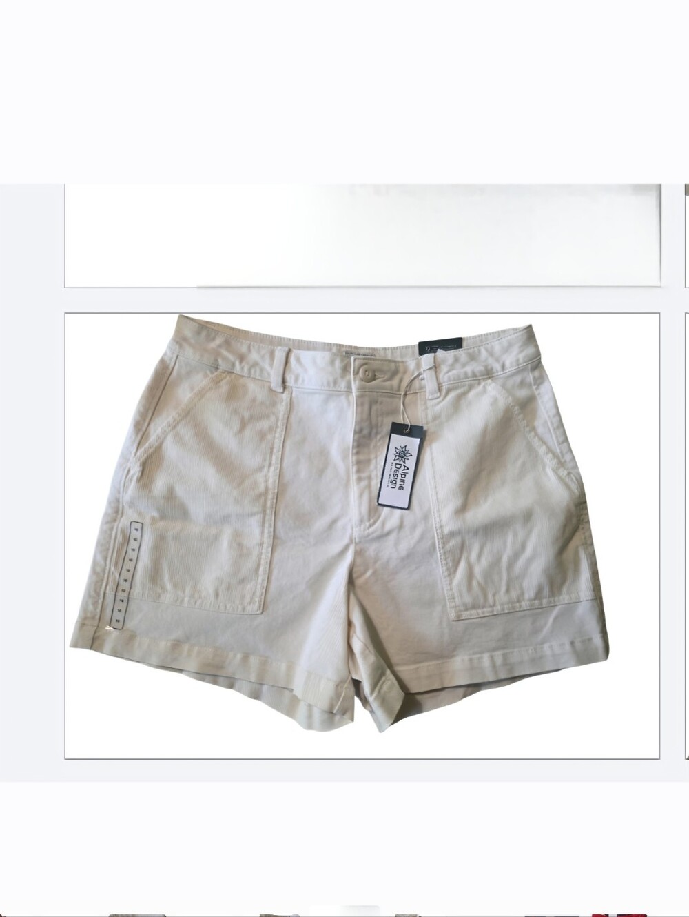 NWT Alpine Design Shorts Beige Eggshell Cream. Size 10.  Inseam 5" Waist 33"